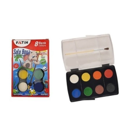 Aquarelle de 8 couleurs + Pinceau FATIH