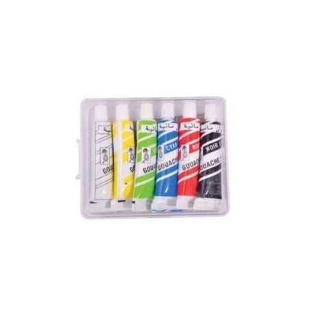 GOUACHE DE 6 COUL BOITE CRISTAL MAJED