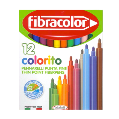 POCH 12 FEUTRE BIPUNTA FIBRACOLOR