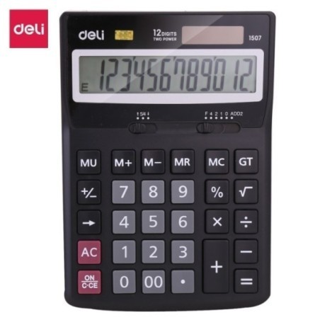 Calculatrice de bureau 12D Noire 169X122MM E1507