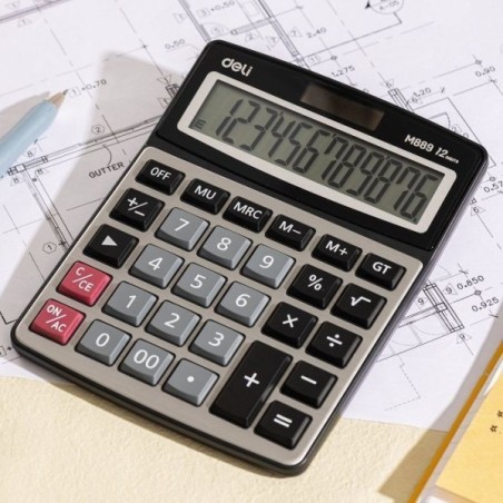 Calculatrice de bureau  12D 171.2X134.5MM Métal Argent EM889