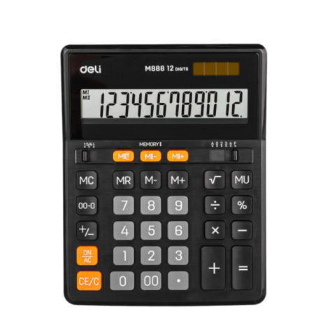 Calculatrice de bureau  12D 202.2X158.5MM EM888 NOIRE