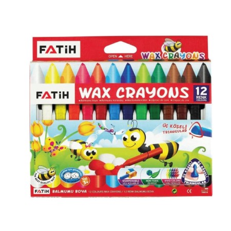 Crayons de cire 12 Triangulaires FATIH