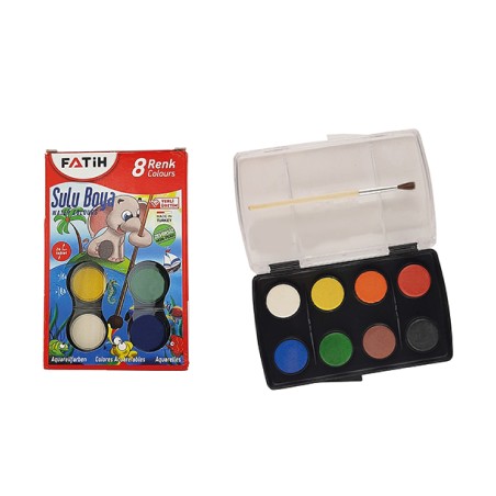 Aquarelle de 8 couleurs + Pinceau FATIH