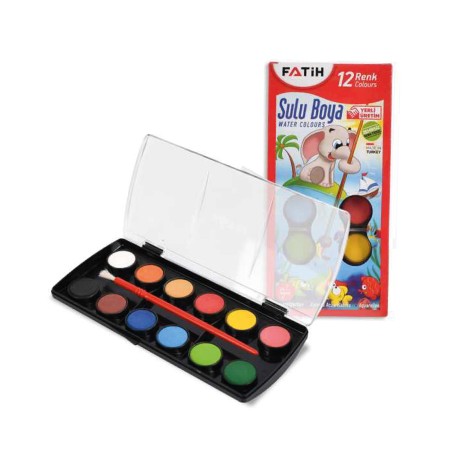 Aquarelle de 12 Couleurs  + Pinceau FATIH