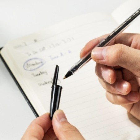 Stylo a Bille Deli EQ4-BL 1 mm Noir