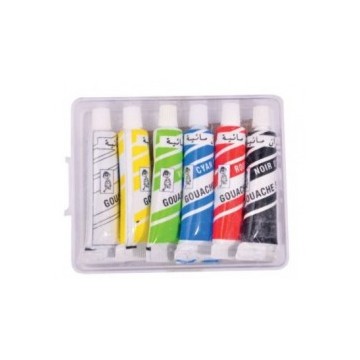 GOUACHE DE 6 COUL BOITE CRISTAL MAJED