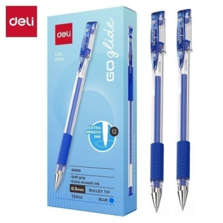 Deli-E6600S Noir E6600S Stylo Gel Cap Softgrip Pointe Ogive 0